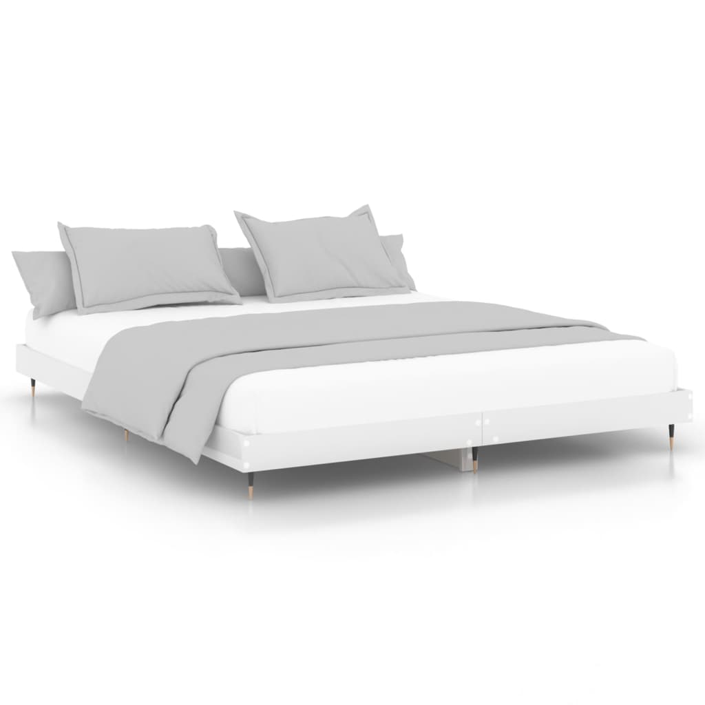 vidaXL Rám postele bílý s vysokým leskem 150 x 200 cm kompozitní dřevo