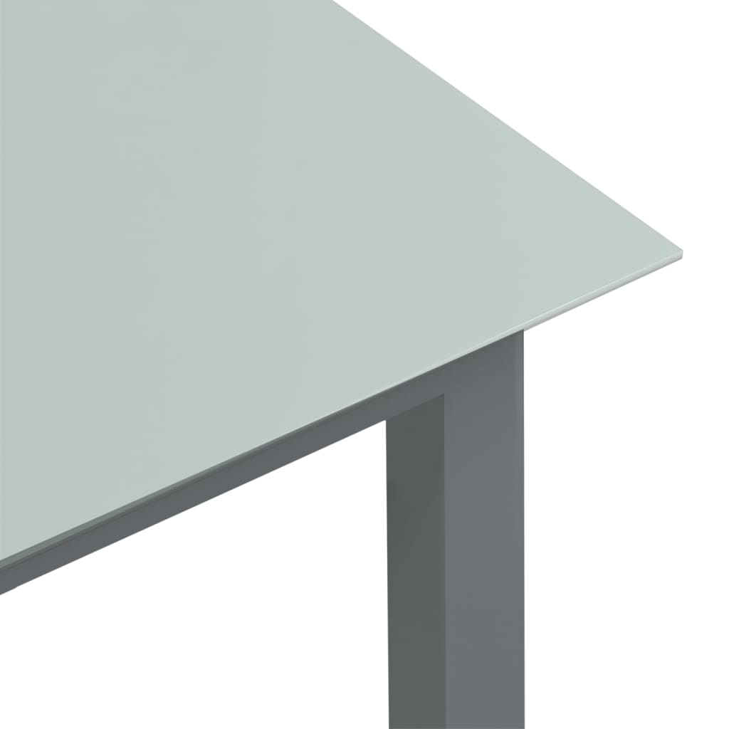 vidaXL Zahradní stůl světle šedý 190 x 90 x 74 cm hliník a sklo