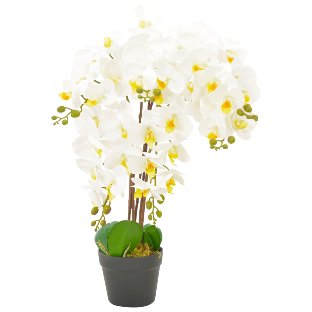 vidaXL Umělá rostlina orchidej s květináčem bílá 60 cm