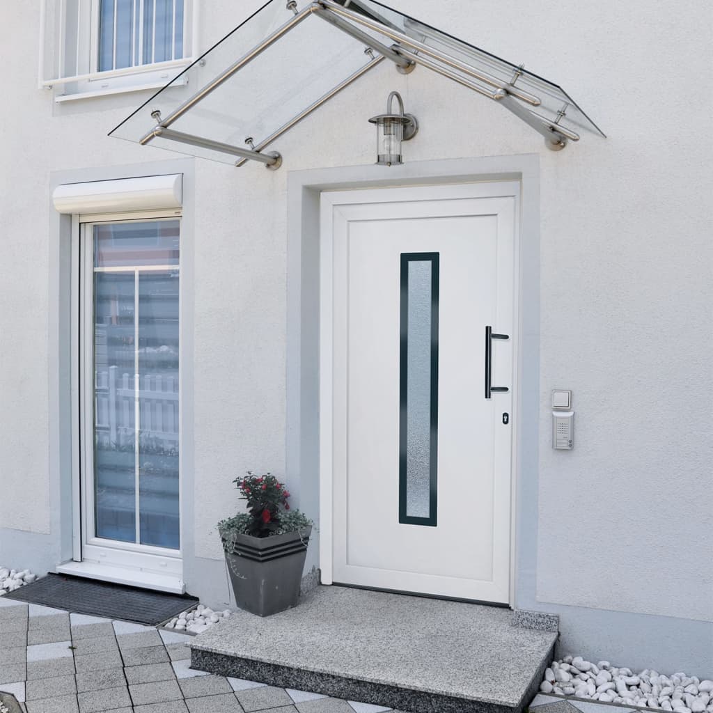 vidaXL Vchodové dveře bílé 98 x 208 cm PVC
