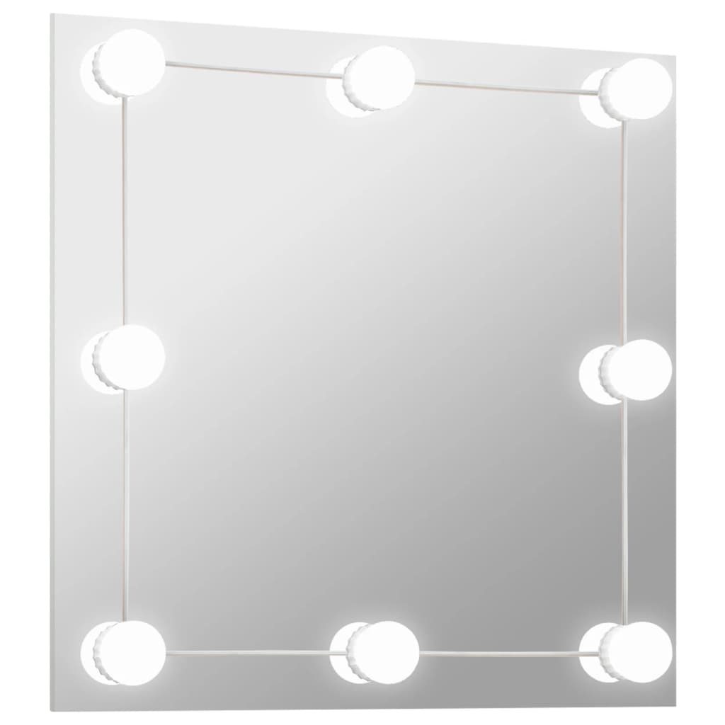 vidaXL Nástěnné zrcadlo s LED osvětlením čtvercové sklo