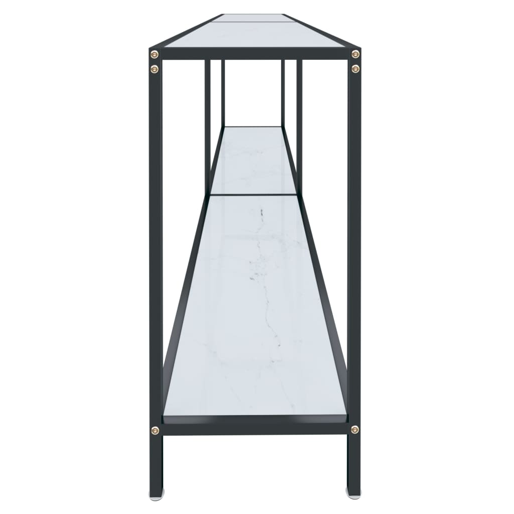 vidaXL Konzolový stolek bílý 220 x 35 x 75,5 cm tvrzené sklo