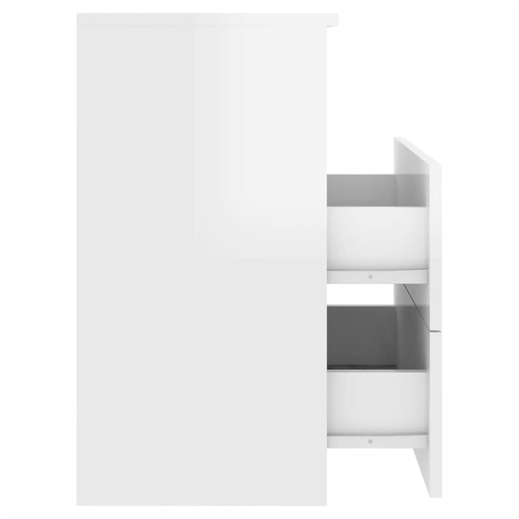 vidaXL Noční stolek bílý s vysokým leskem 50 x 32 x 60 cm