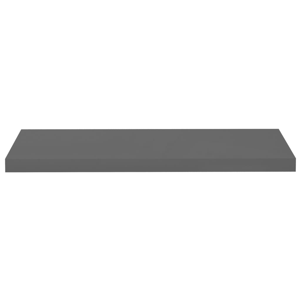 vidaXL Plovoucí nástěnné police 4 ks šedé vysoký lesk 80x23,5x3,8 cm