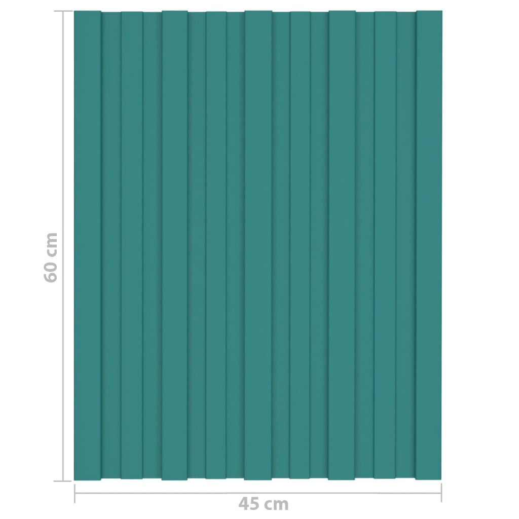 vidaXL Střešní panely 36 ks pozinkovaná ocel zelené 60 x 45 cm