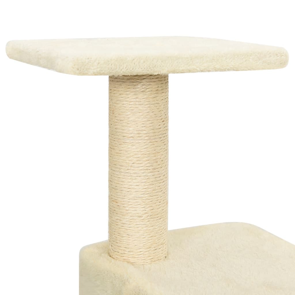 vidaXL Škrabadlo pro kočky se sisalovými sloupky krémové 119 cm