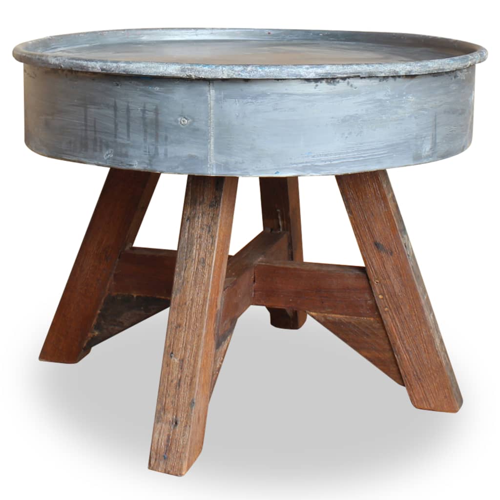 vidaXL Konferenční stolek masivní recyklované dřevo, stříbrný, 60x45cm