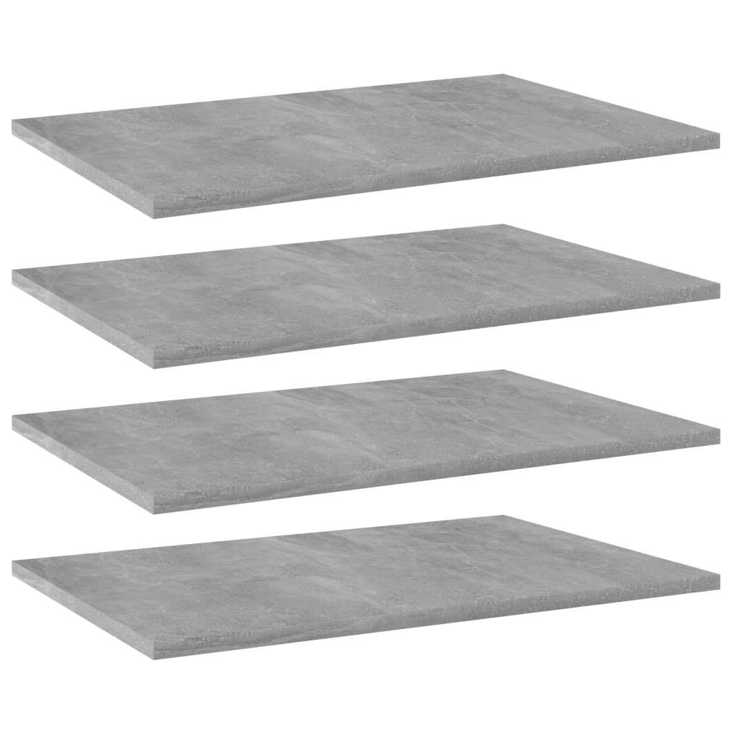 vidaXL Přídavné police 4 ks betonově šedé 60 x 40 x 1,5 cm dřevotříska