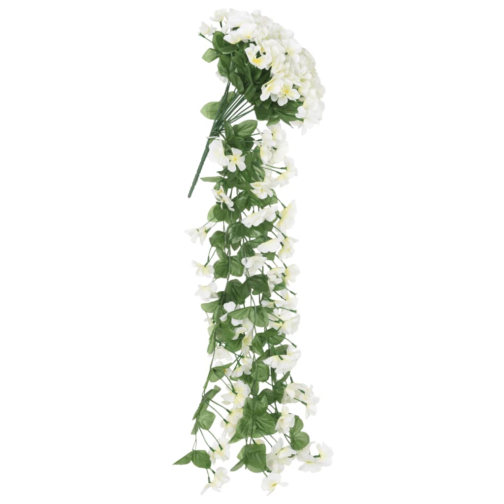 vidaXL Umělé květinové girlandy 3 ks bílé 85 cm