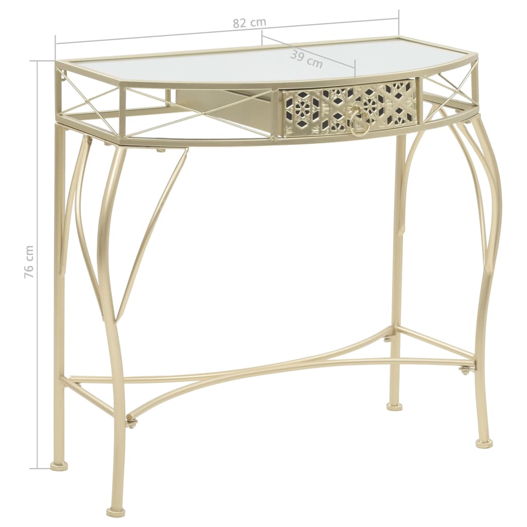 vidaXL Odkládací stolek ve francouzském stylu kovový 82x39x76 cm zlatý
