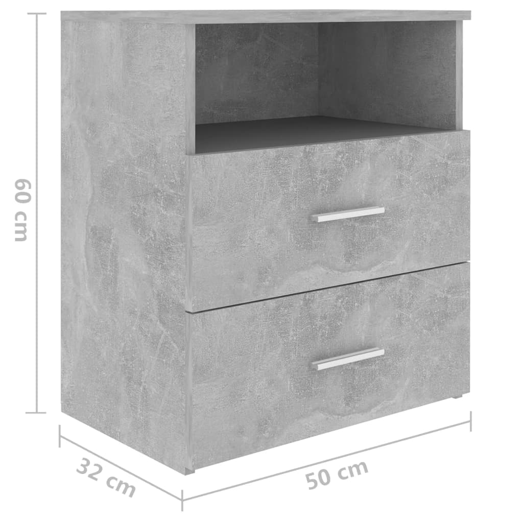 vidaXL Noční stolek betonově šedý 50 x 32 x 60 cm