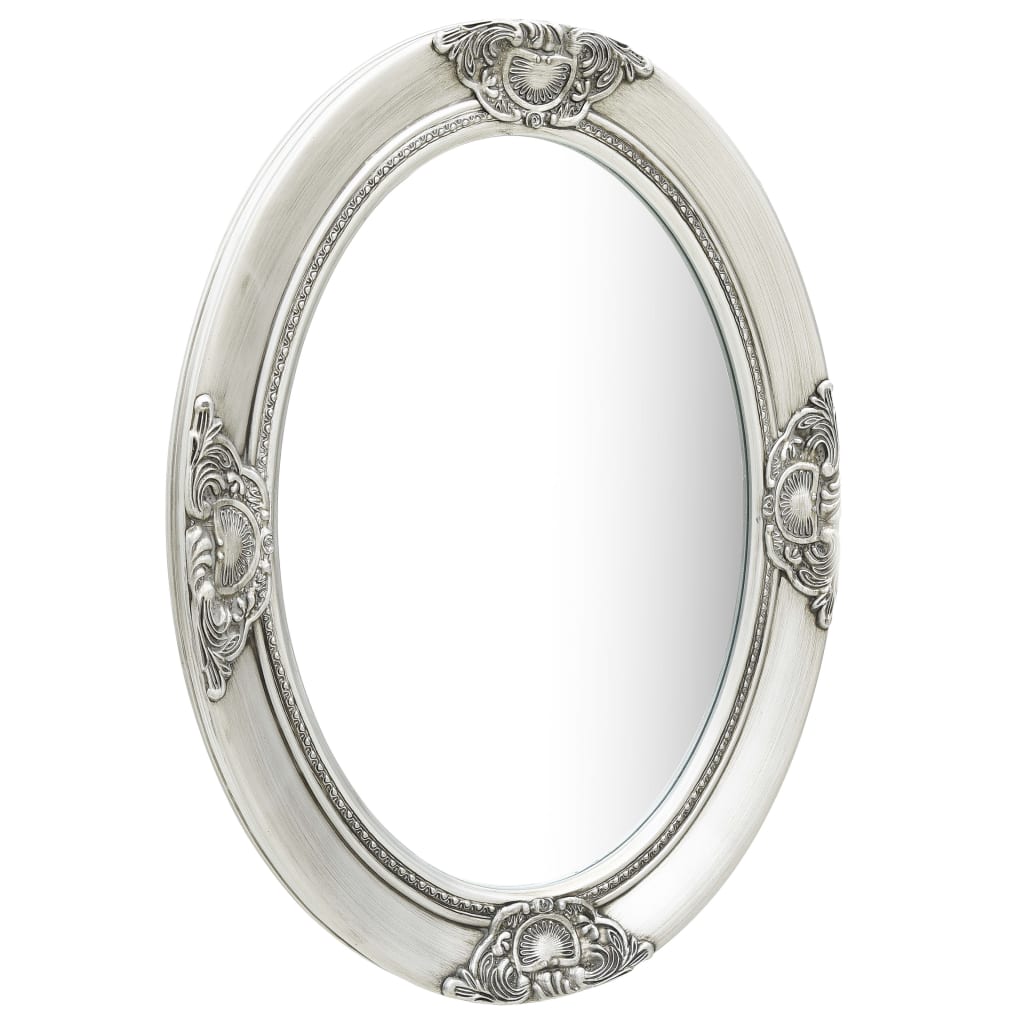 vidaXL Nástěnné zrcadlo barokní styl 50 x 70 cm stříbrné