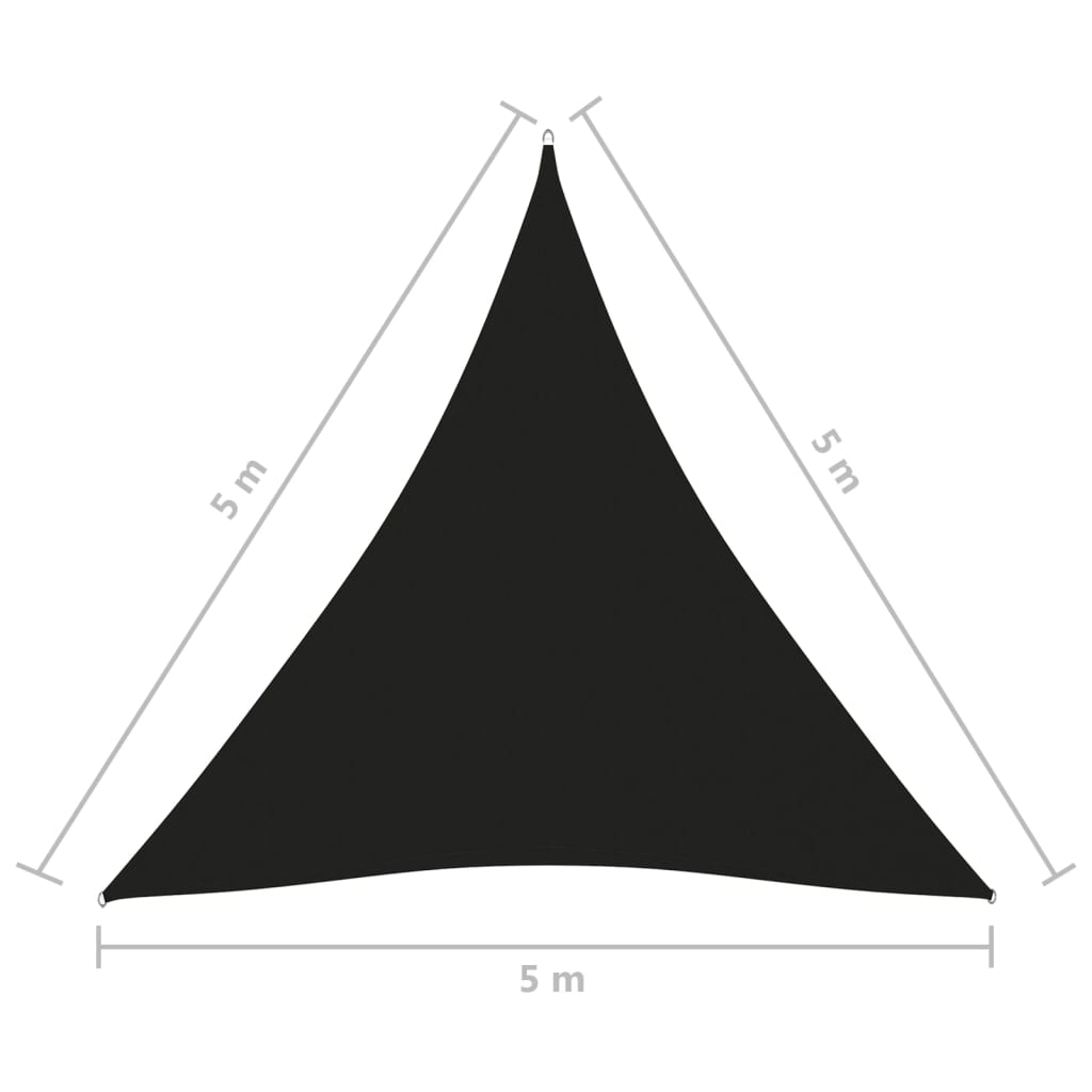 vidaXL Stínící plachta oxfordská látka trojúhelníková 5x5x5 m černá