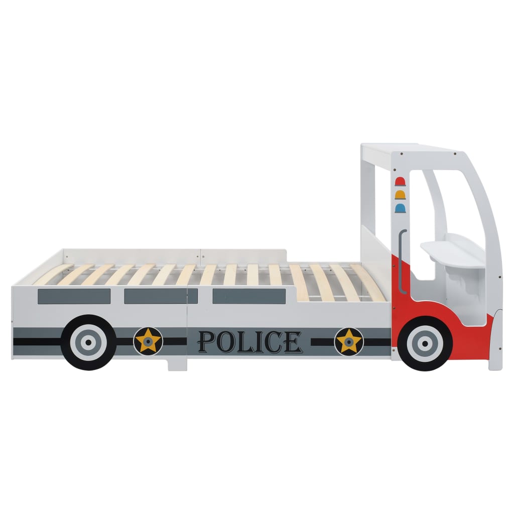 vidaXL Dětská postel policejní auto+matrace z paměťové pěny 90x200 cm