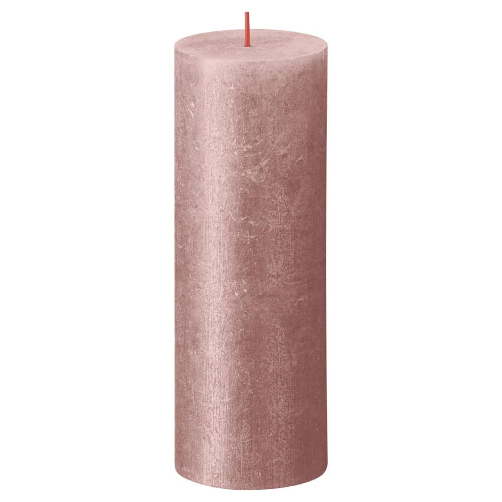 Bolsius Rustikální válcová svíčka Shimmer 4 ks 190 x 68 mm růžová