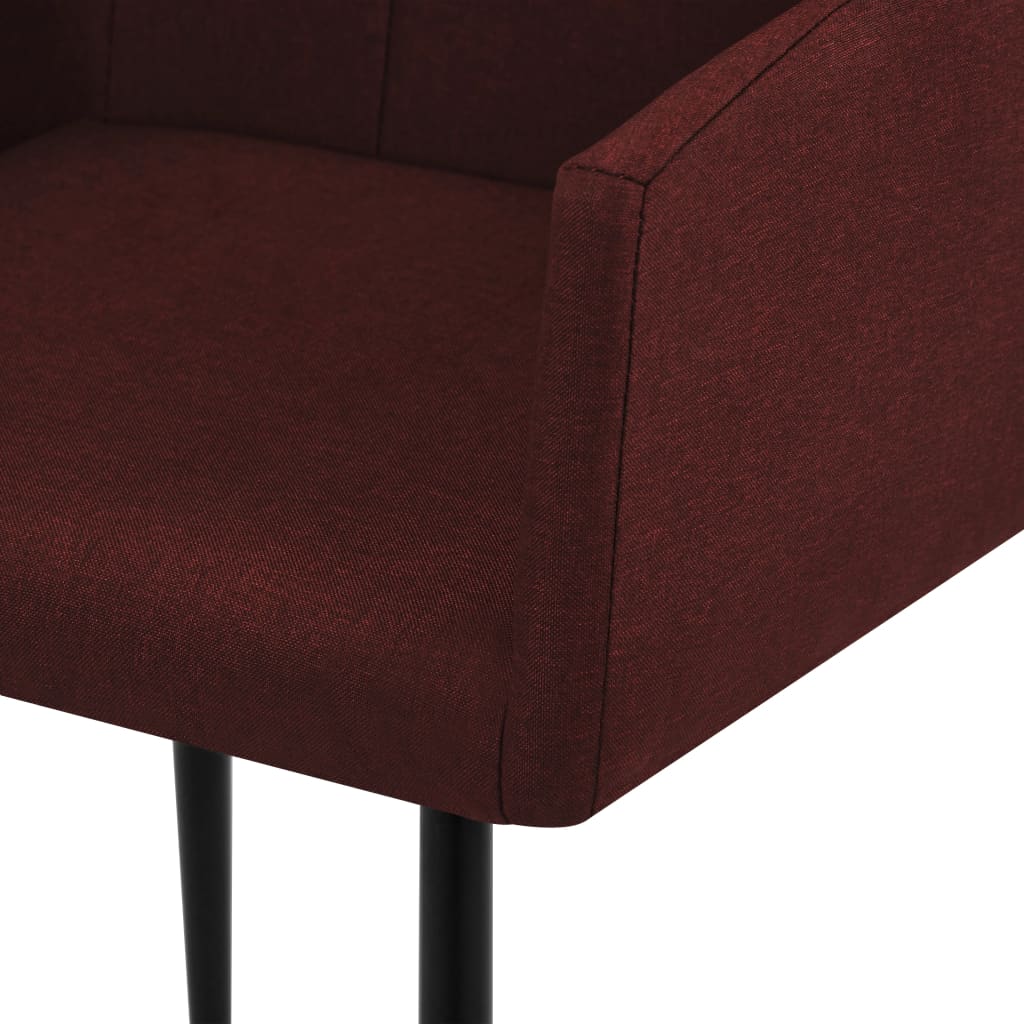 vidaXL Jídelní židle s područkami 2 ks vínové textil