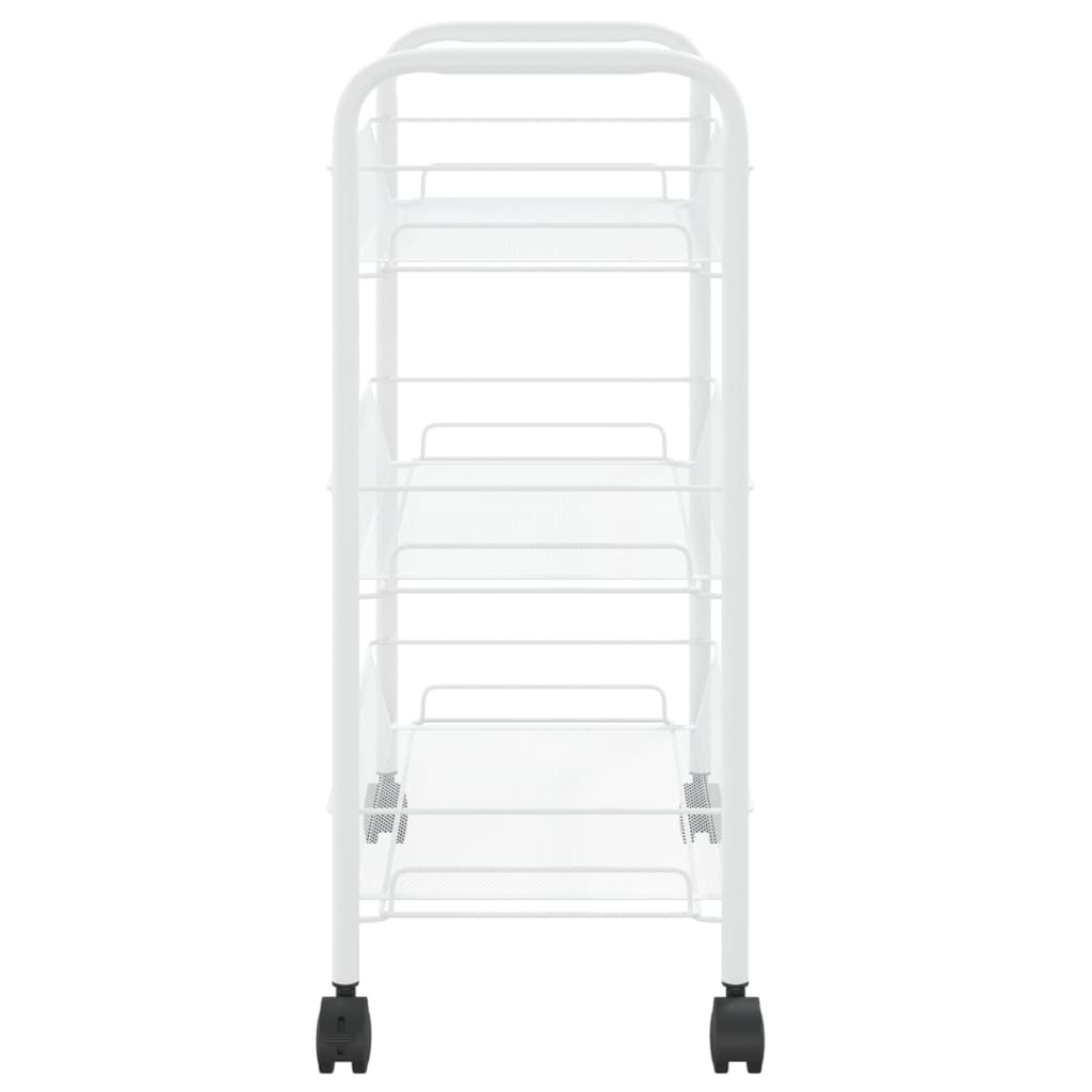 vidaXL Kuchyňský vozík se 3 patry bílý 46 x 26 x 64 cm železo