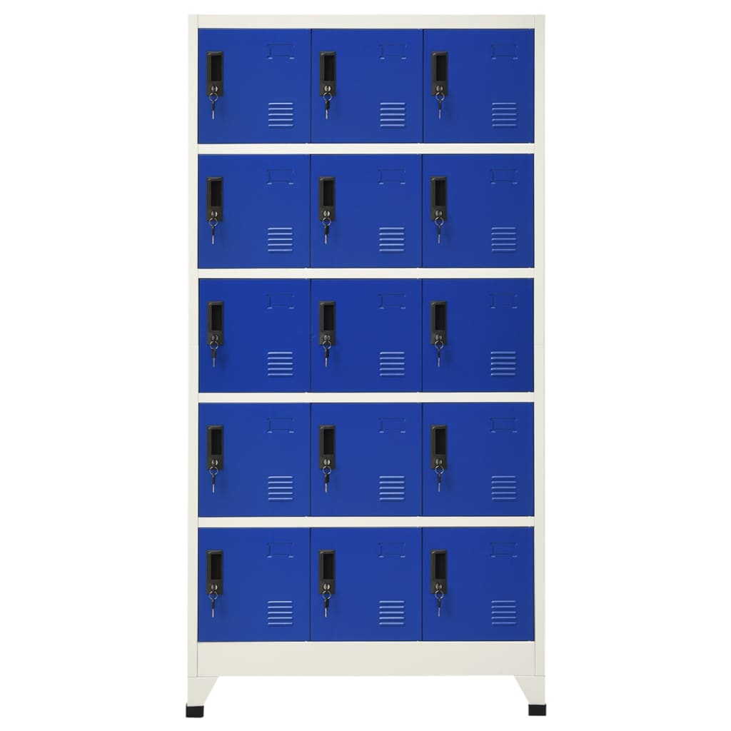 vidaXL Uzamykatelná skříň šedá a modrá 90 x 40 x 180 cm ocel