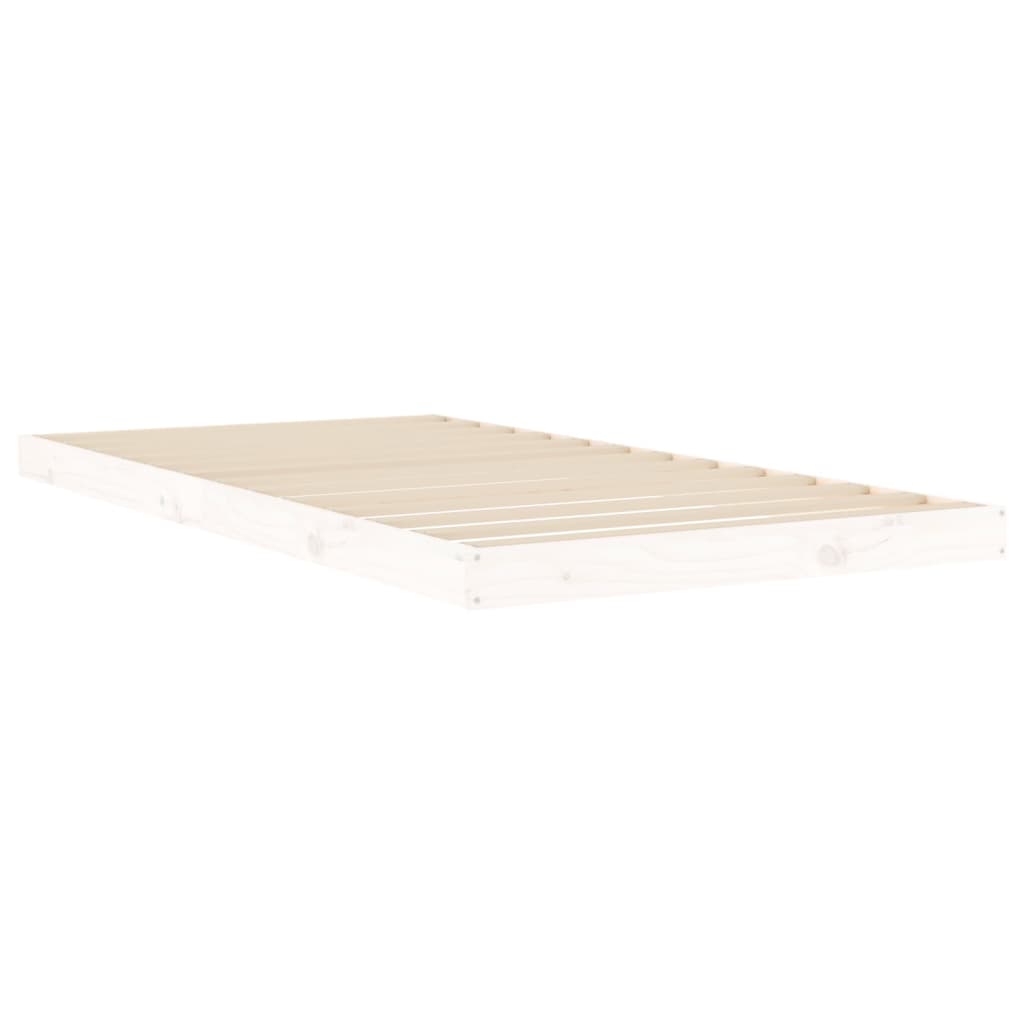 vidaXL Rám postele bílý 100 x 200 cm masivní borovice