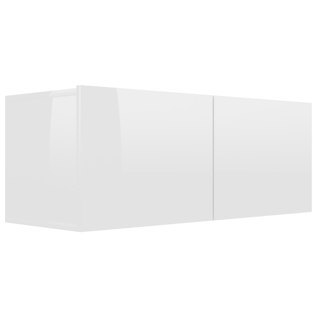 vidaXL TV stolek bílý s vysokým leskem 80 x 30 x 30 cm dřevotříska