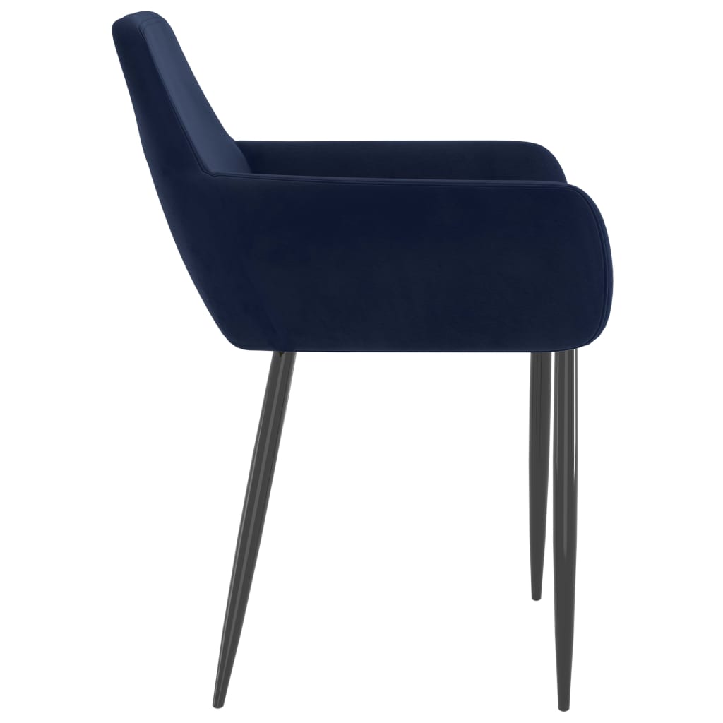 vidaXL Jídelní židle 4 ks modré samet