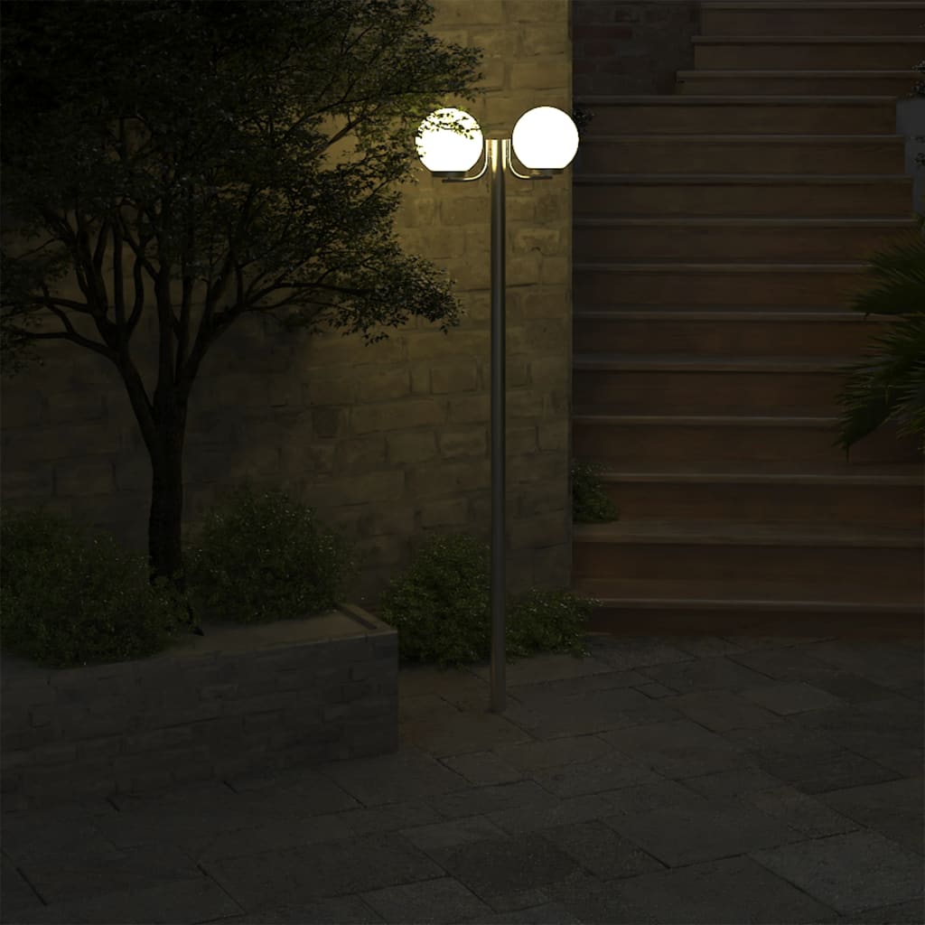 vidaXL Vysoká zahradní lampa se 2 svítidly 220 cm