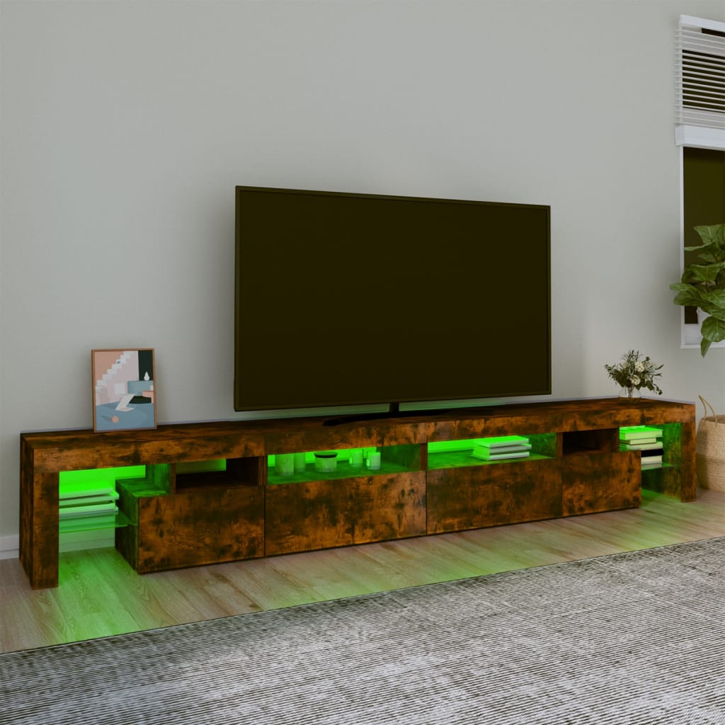 vidaXL TV skříňka s LED osvětlením kouřový dub 260x36,5x40 cm