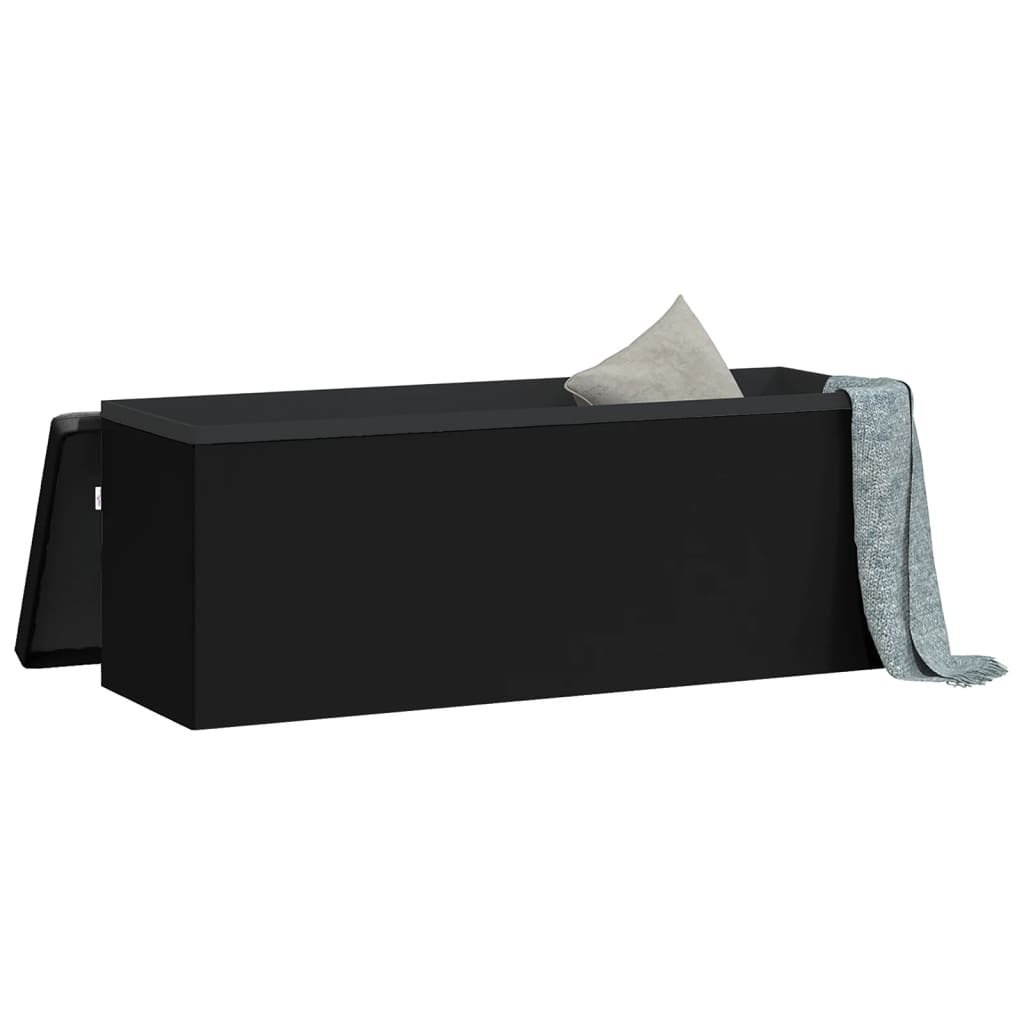 vidaXL Úložná lavice skládací černá PVC