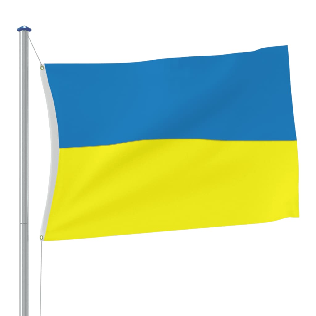 vidaXL Ukrajinská vlajka s mosaznými průchodkami 90 x 150 cm