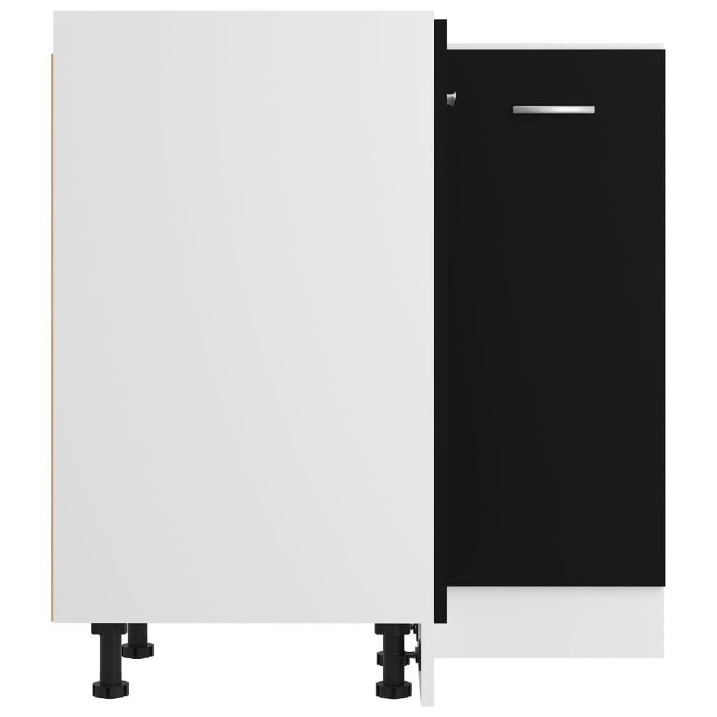 vidaXL Spodní rohová skříňka černá 75,5 x 75,5 x 81,5 cm dřevotříska