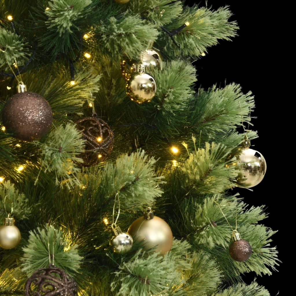 vidaXL Umělý sklápěcí vánoční stromek se 150 LED a koulemi 120 cm