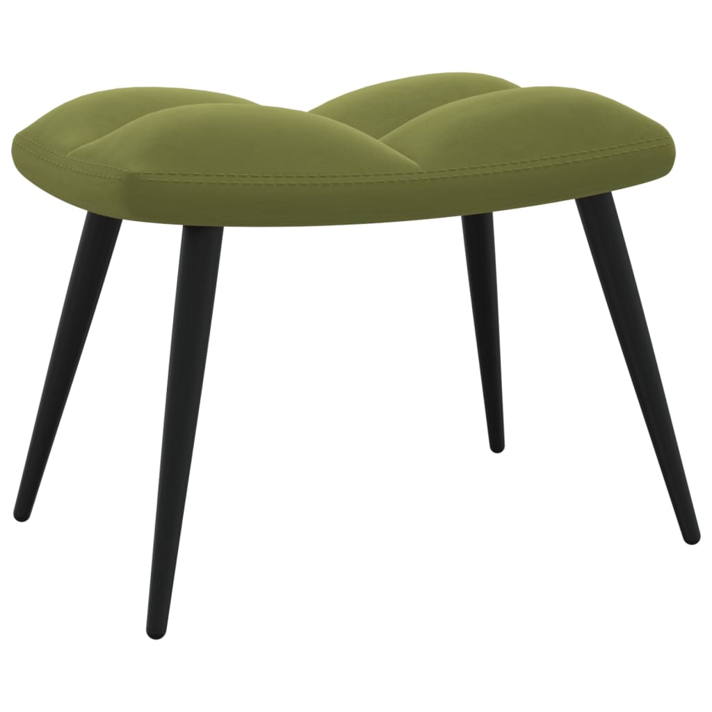 vidaXL Relaxační křeslo se stoličkou světle zelené samet
