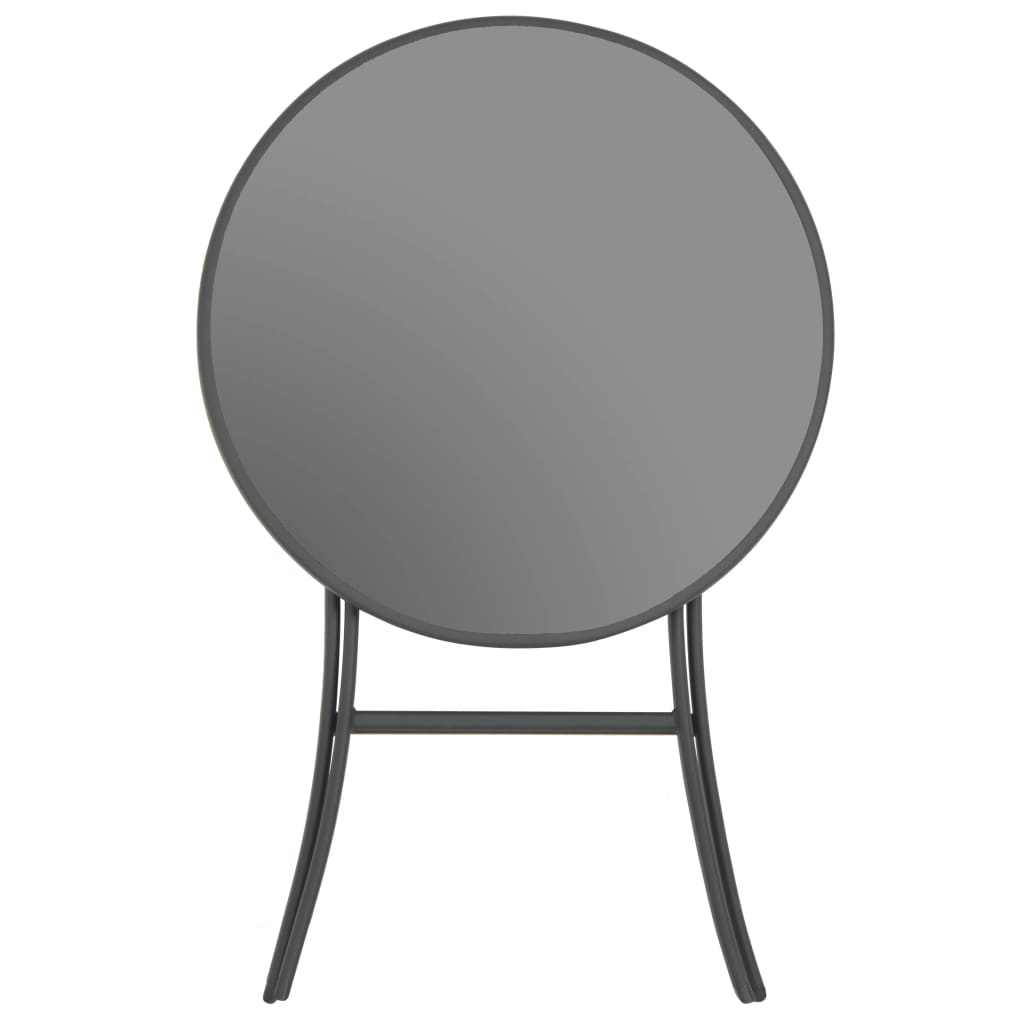 vidaXL Skládací bistro stůl šedý 60 x 70 cm sklo a ocel