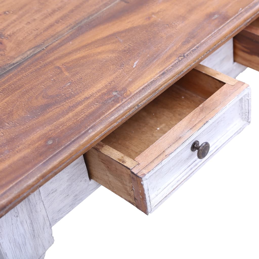 vidaXL Psací stůl se zásuvkami bílý 117 x 57 x 75 cm recyklované dřevo