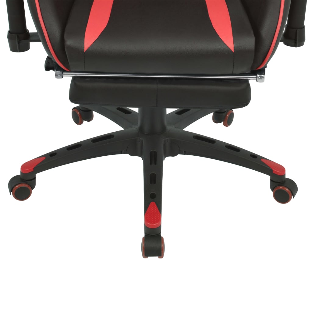 vidaXL Polohovací kancelářská herní židle s podnožkou červená