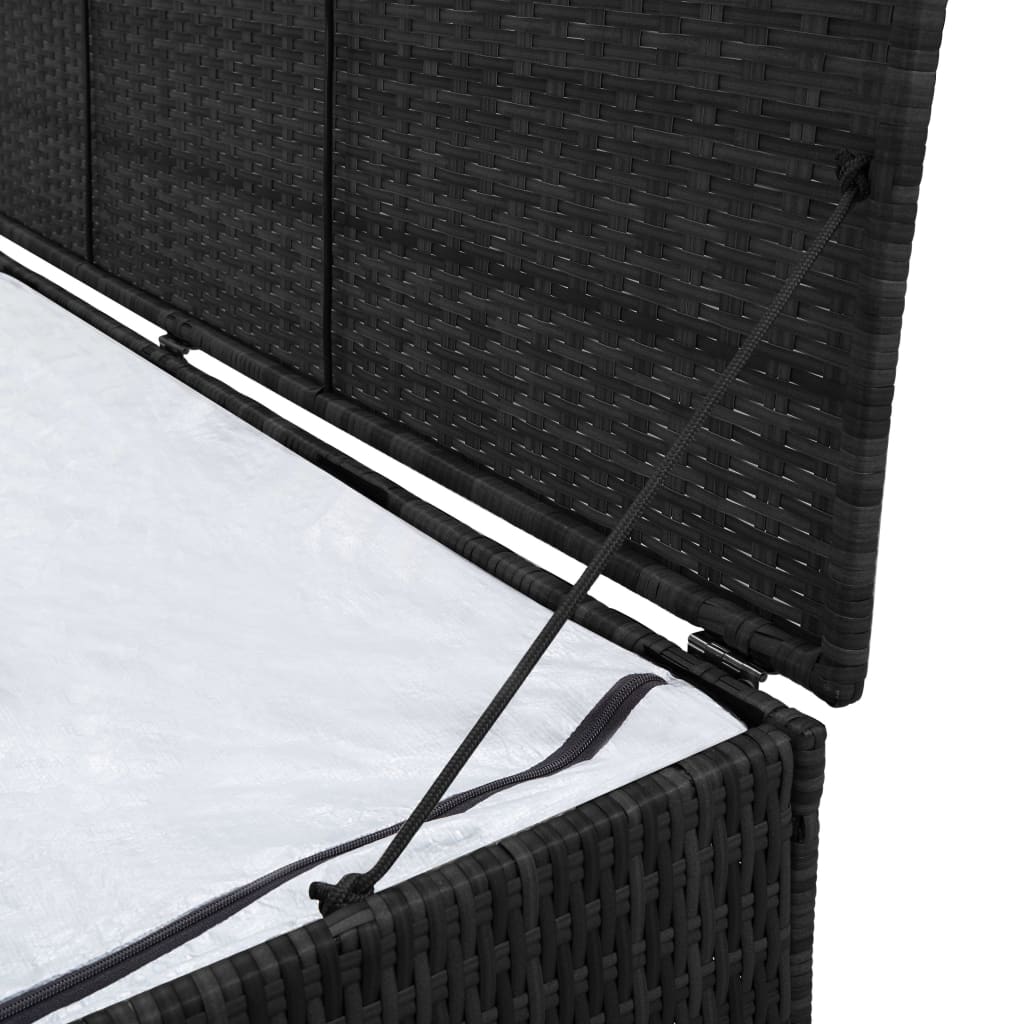 vidaXL Zahradní úložný box černý 150 x 50 x 60 cm polyratan