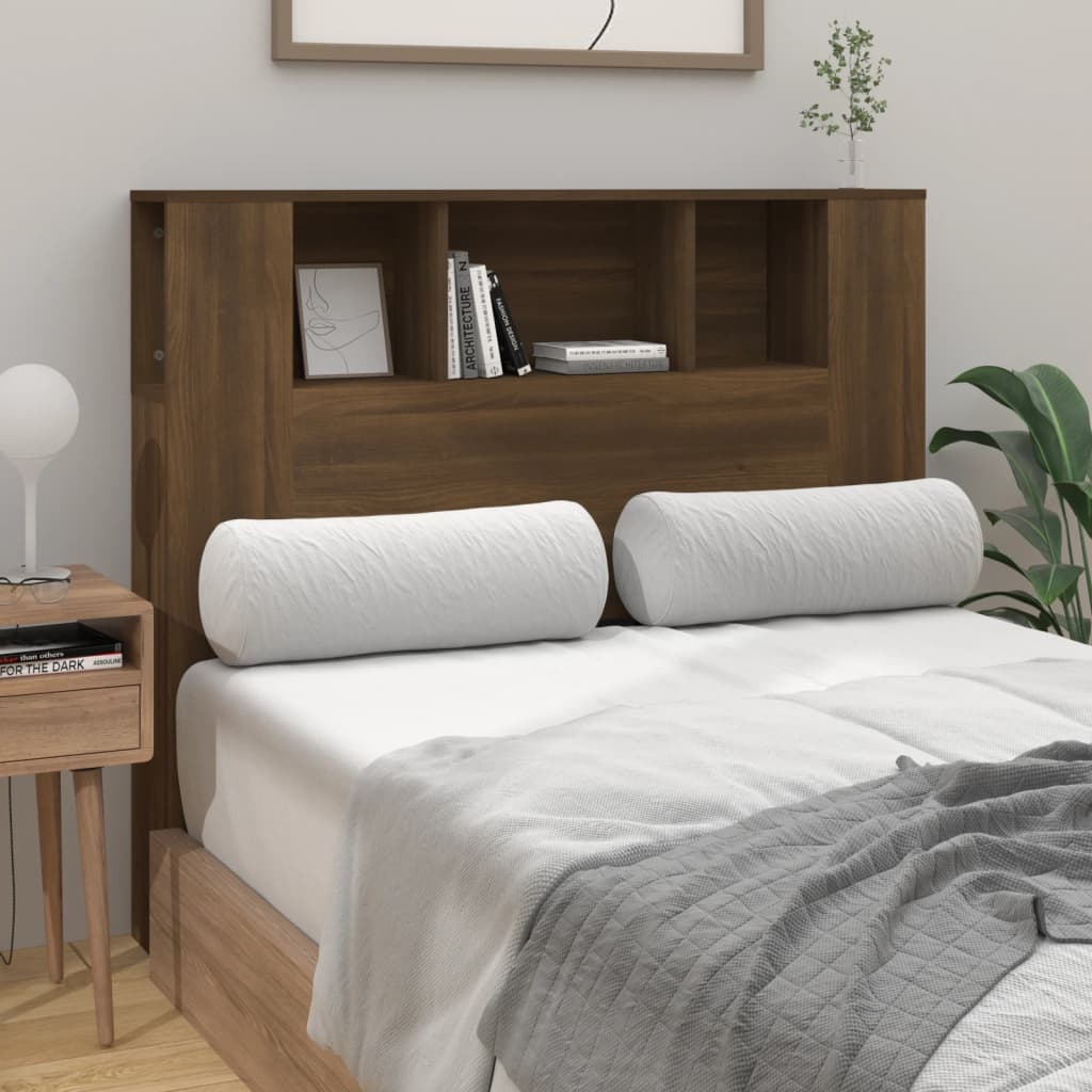 vidaXL Čelo postele s úložným prostorem hnědý dub 120x18,5x102,5 cm