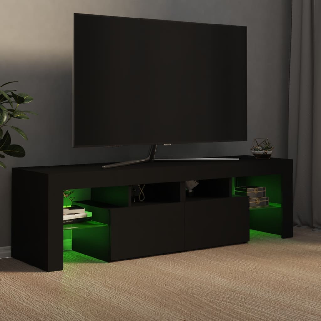 vidaXL TV skříňka s LED osvětlením černá 140 x 36,5 x 40 cm