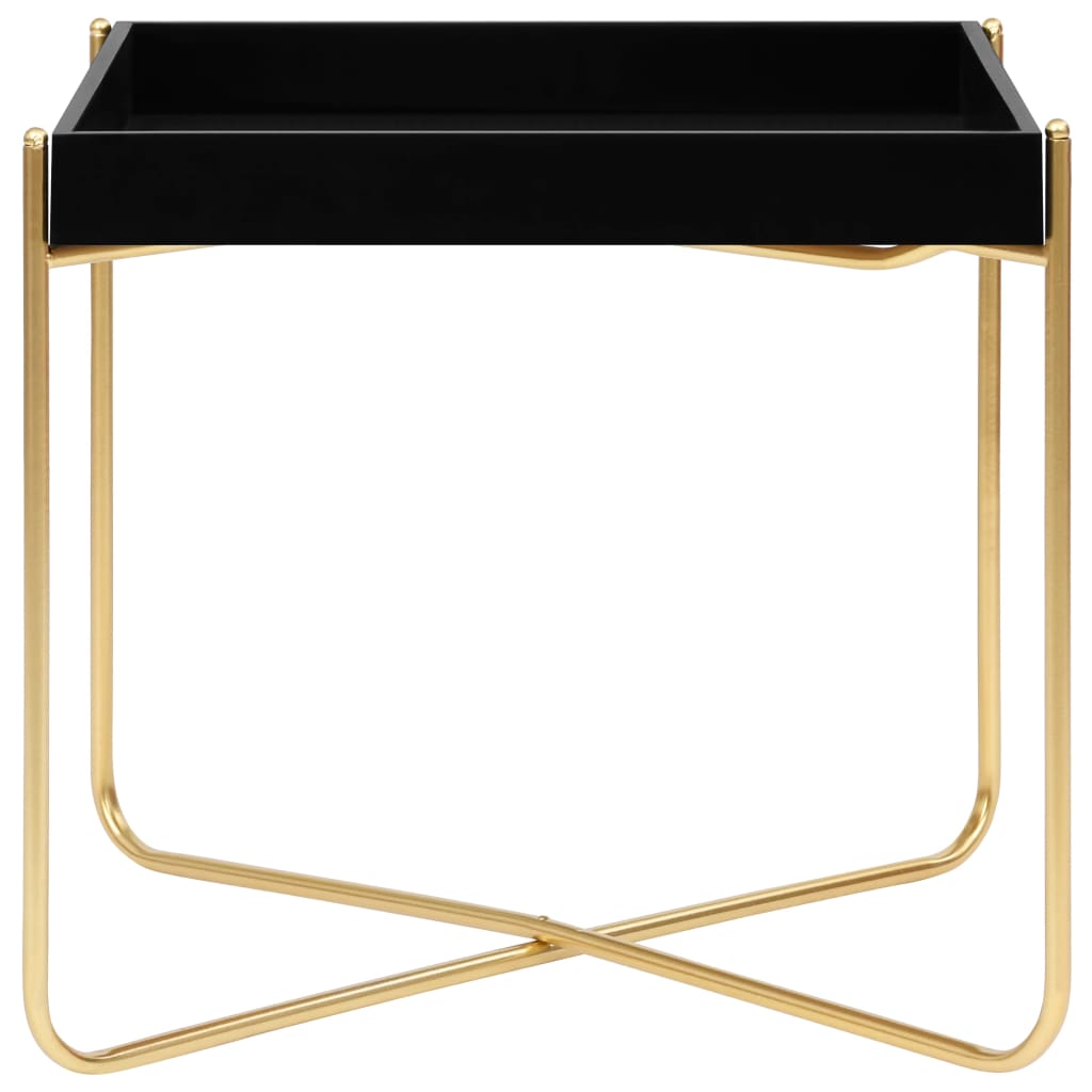 vidaXL Jídelní stůl černý a zlatý 38 x 38 x 38,5 cm MDF