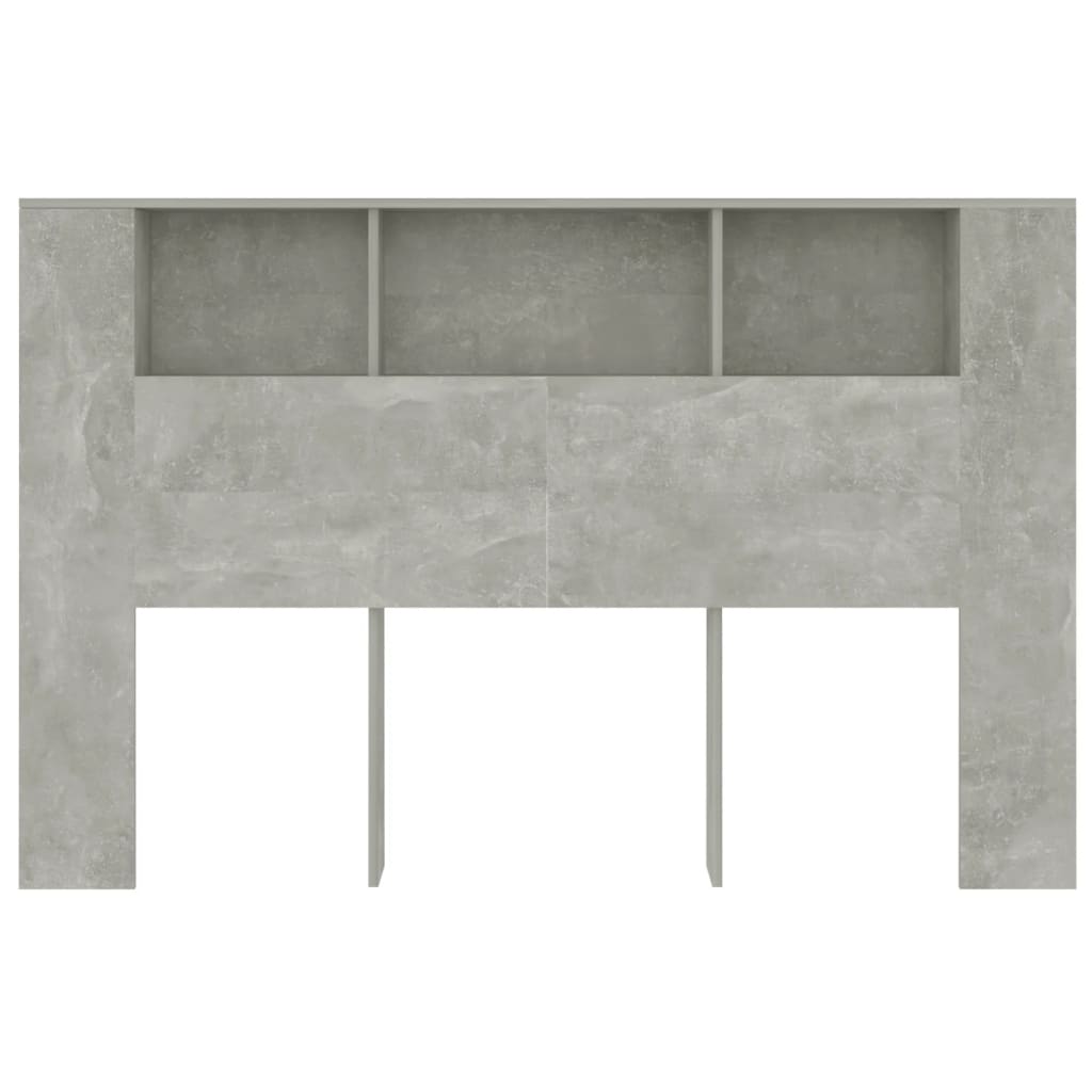 vidaXL Čelo postele s úložným prostorem betonově šedé 160x18,5x104,5cm