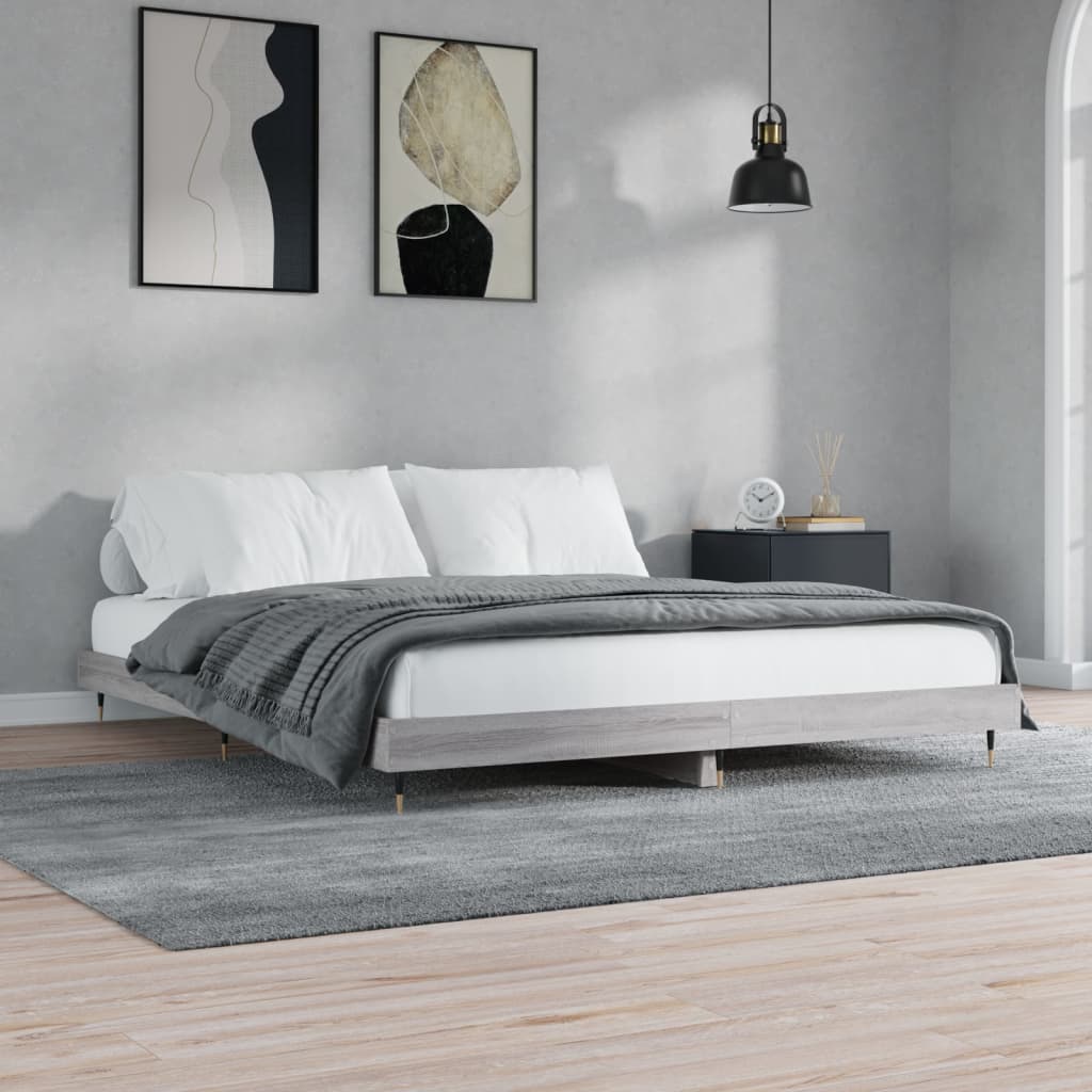 vidaXL Rám postele šedý sonoma 120 x 200 cm kompozitní dřevo