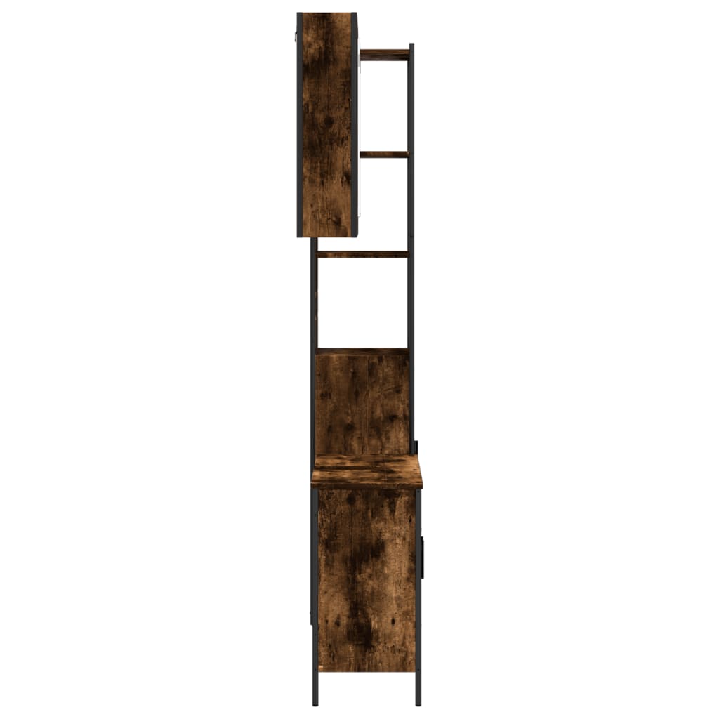 vidaXL 3dílný set koupelnových skříněk kouřový dub kompozitní dřevo