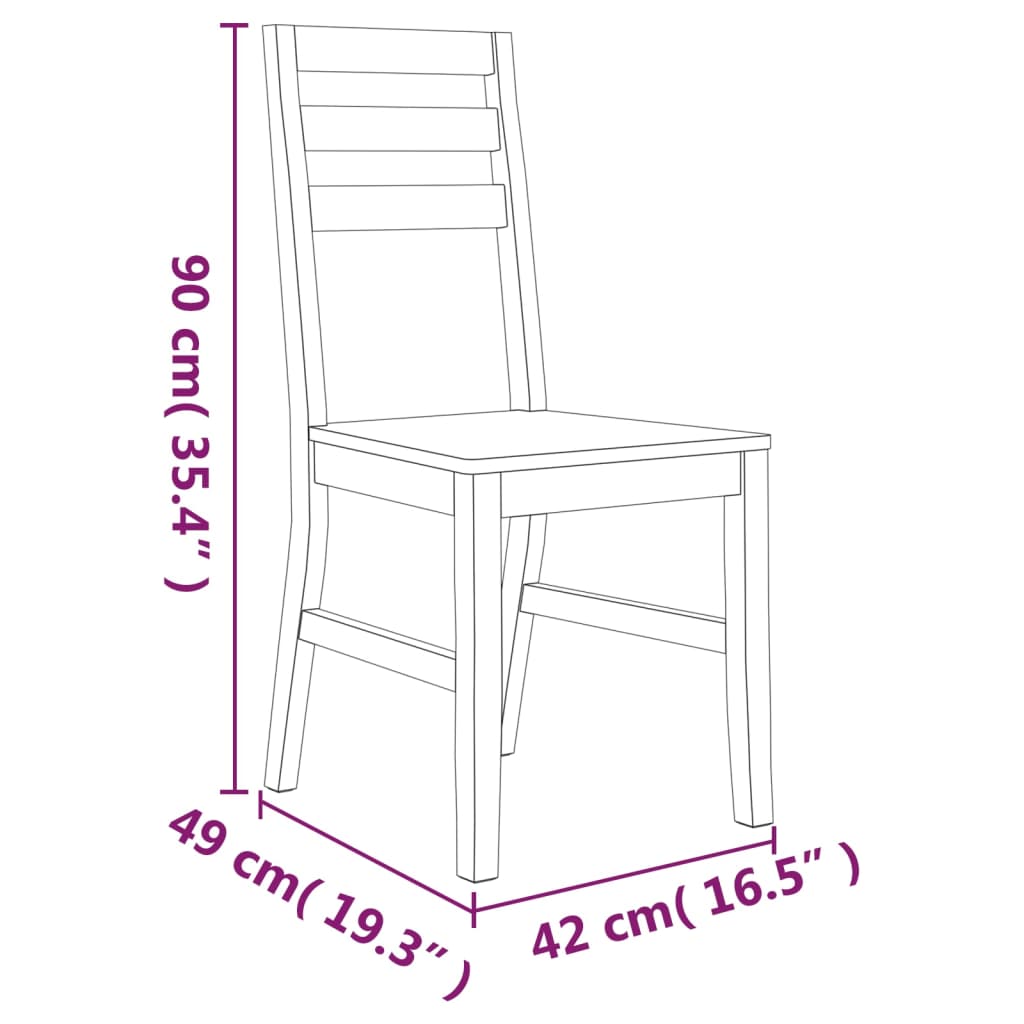 vidaXL Jídelní židle 2 ks masivní akáciové dřevo