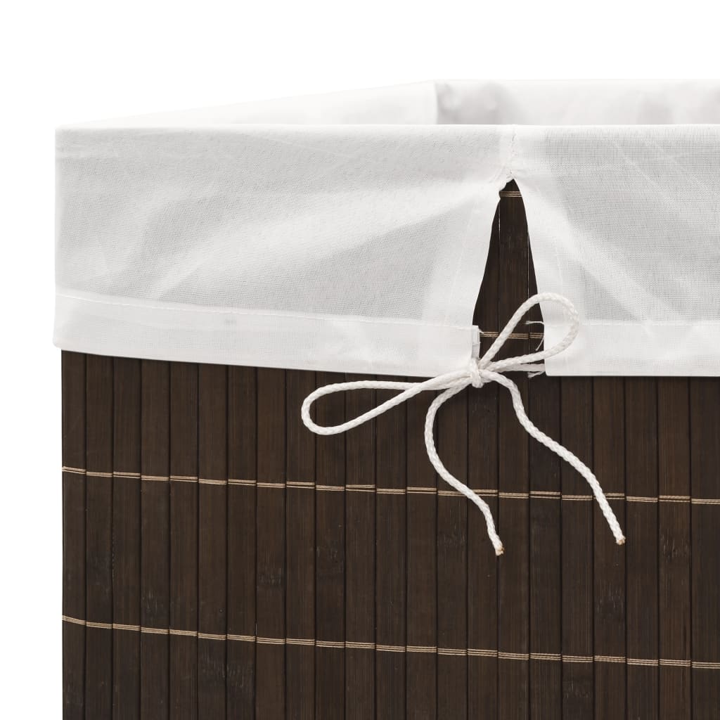vidaXL Bambusový koš na prádlo čtverhranný tmavě hnědý