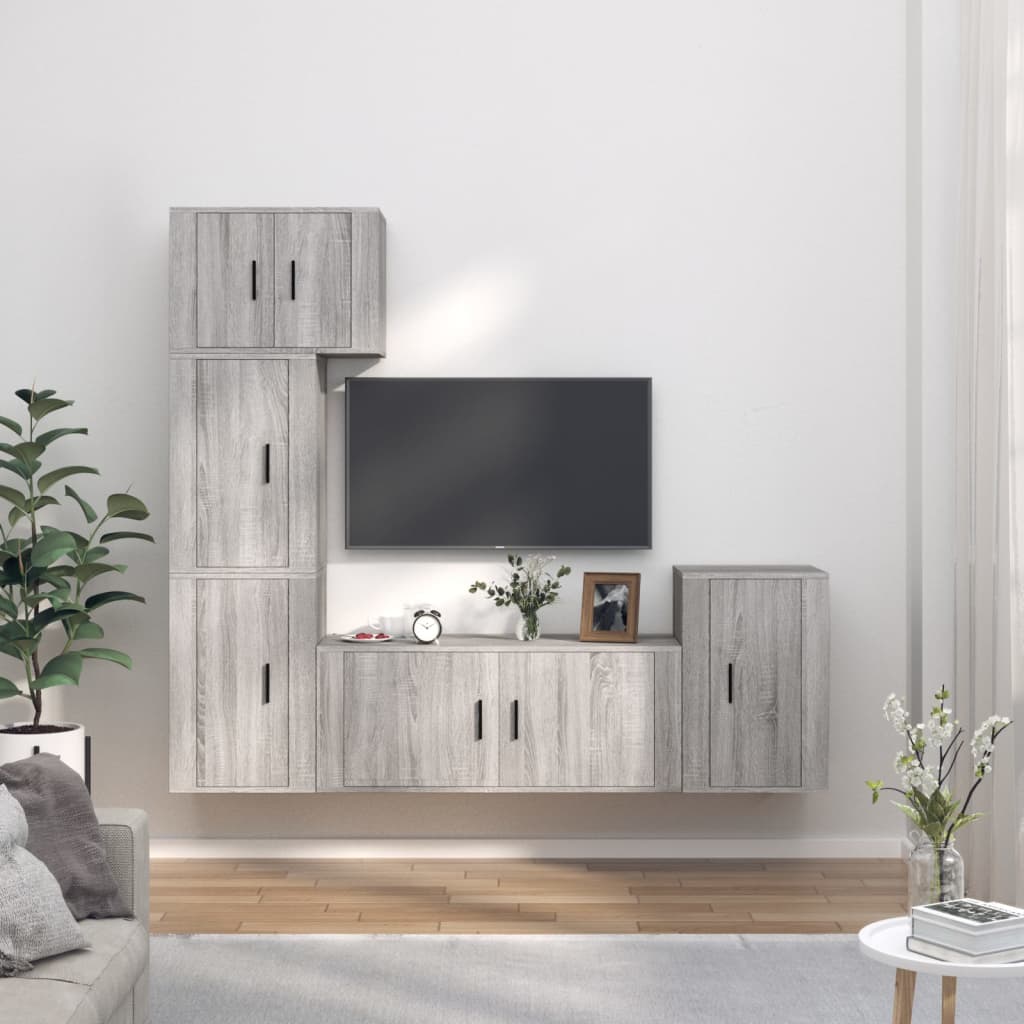 vidaXL 5dílný set TV skříněk šedý sonoma kompozitní dřevo