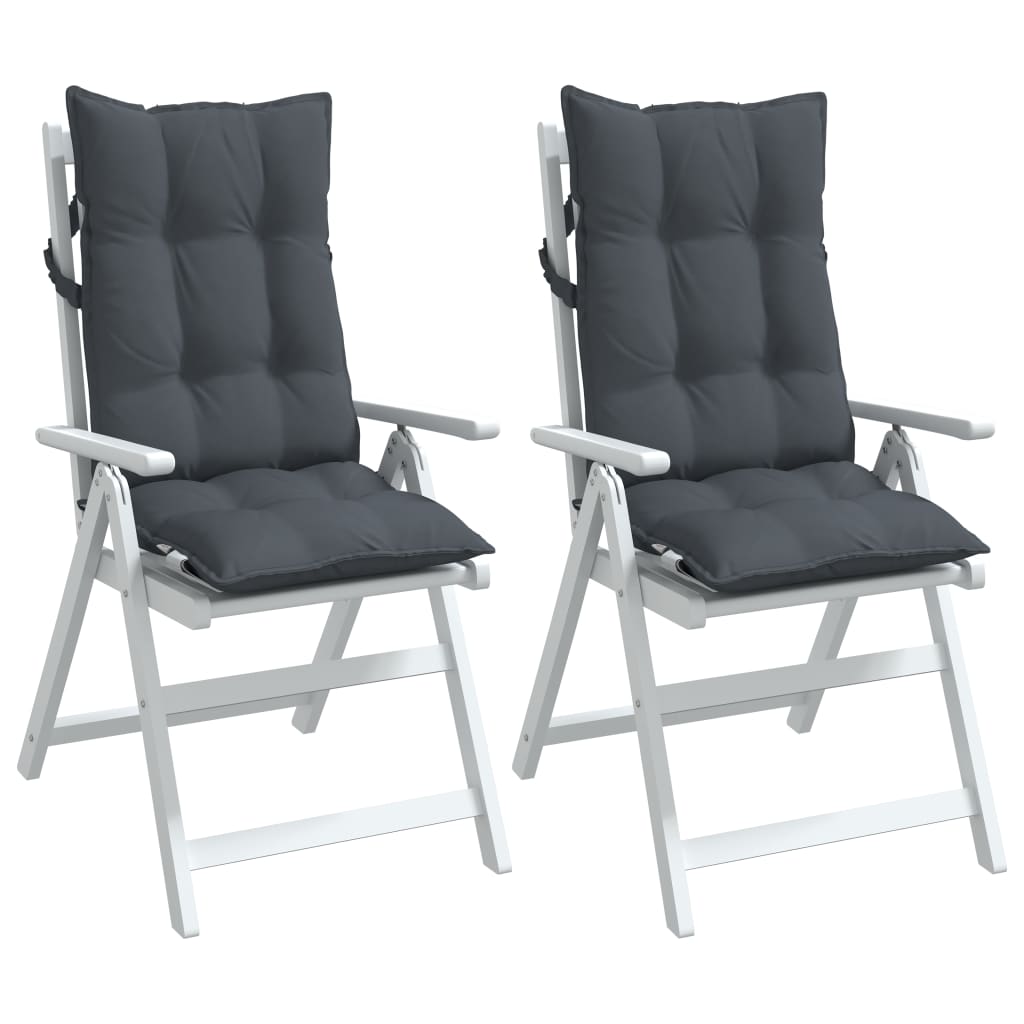 vidaXL Podušky na židli vysoké opěradlo 2 ks antracitové látka oxford