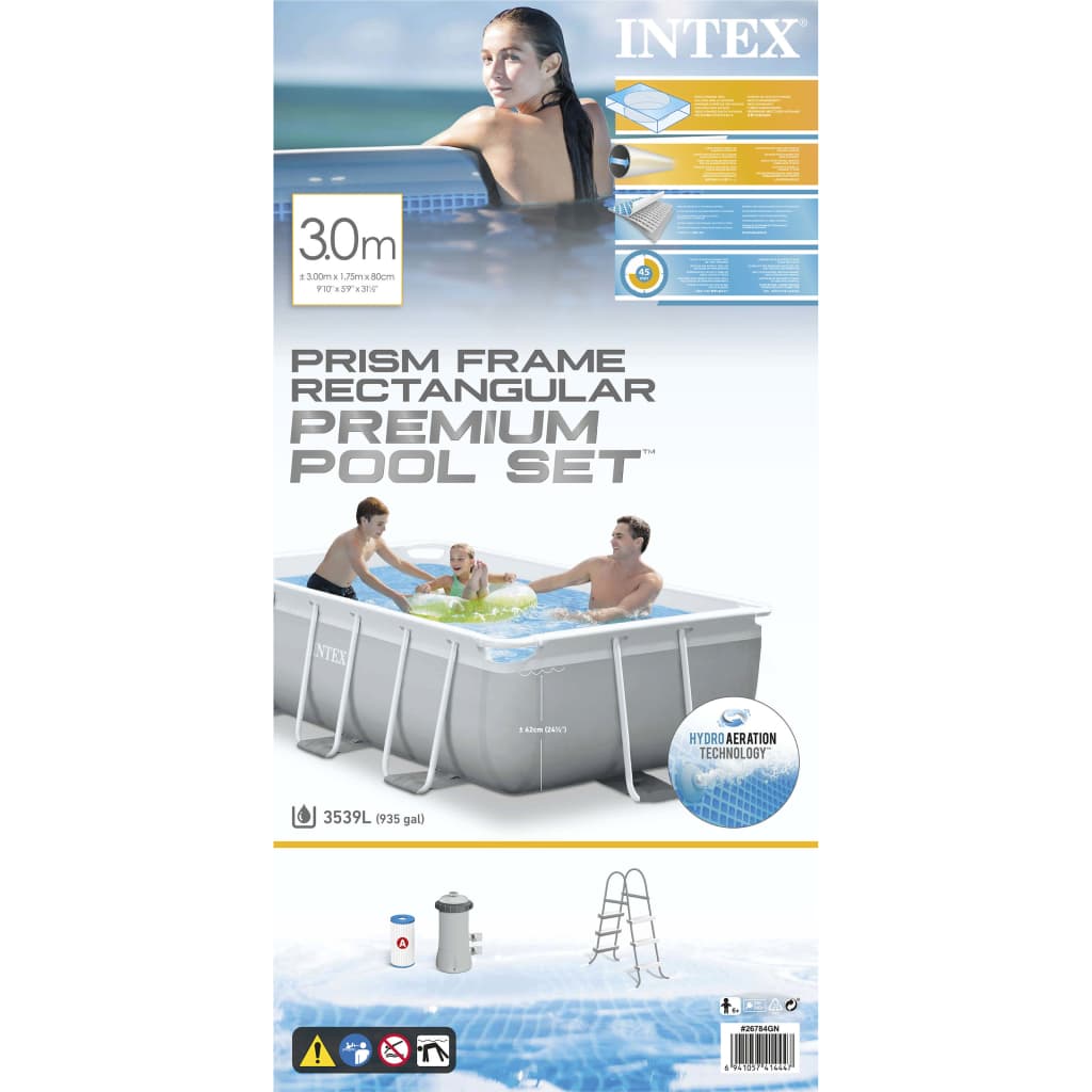Intex Bazén Prism Frame s příslušenstvím obdélníkový 300 x 175 x 80 cm