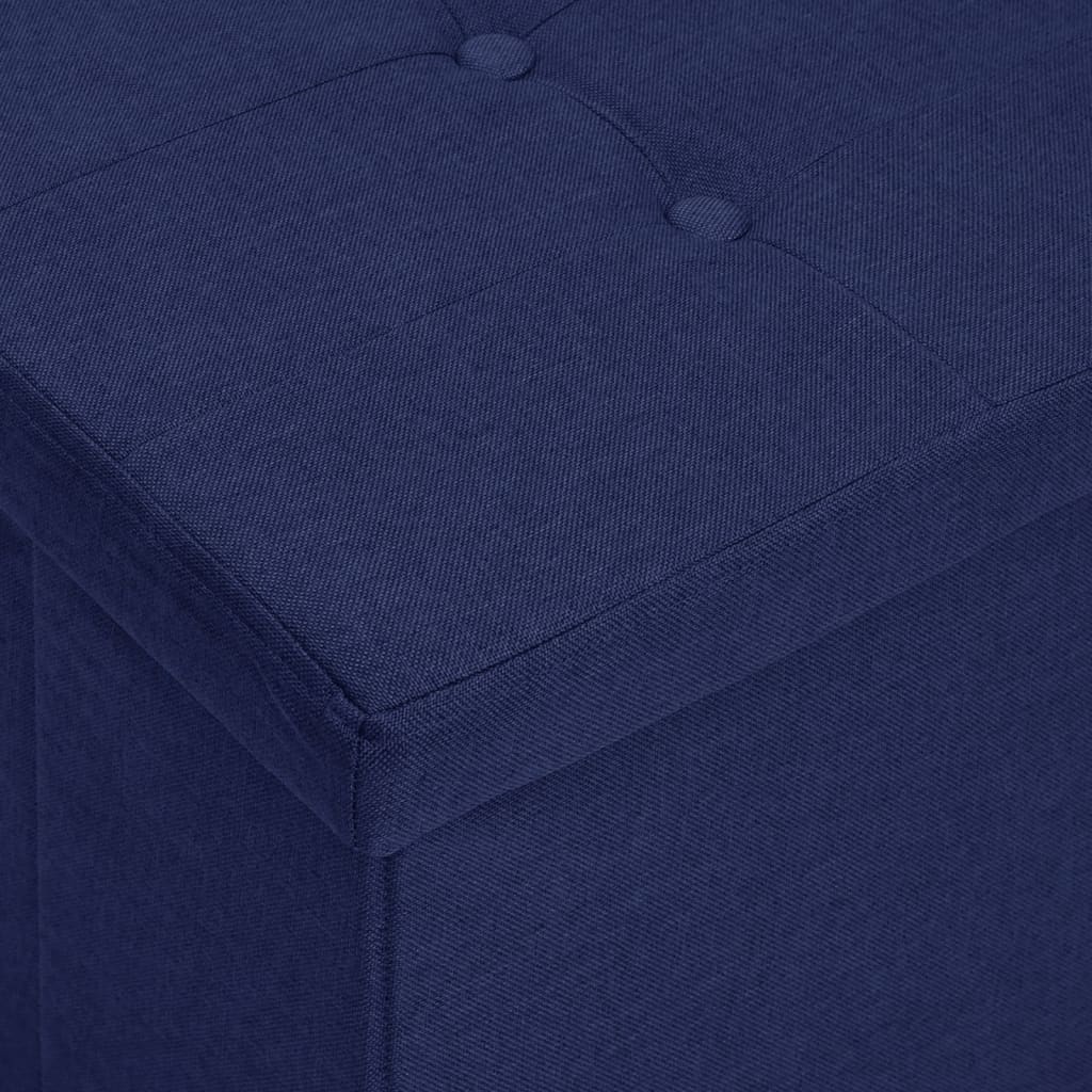 vidaXL Skládací úložná lavice modrá umělý len