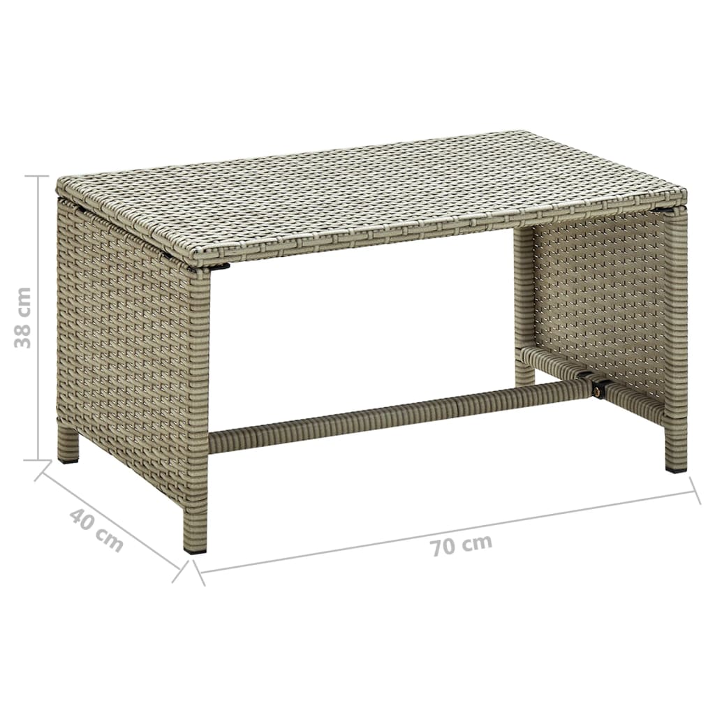 vidaXL Konferenční stolek béžový 70 x 40 x 38 cm polyratan