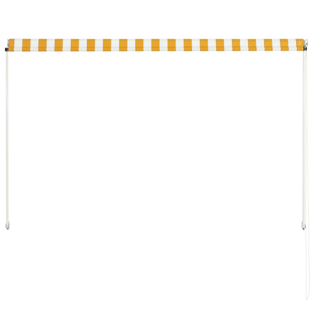 vidaXL Zatahovací markýza žluto-bílá 200 x 150 cm